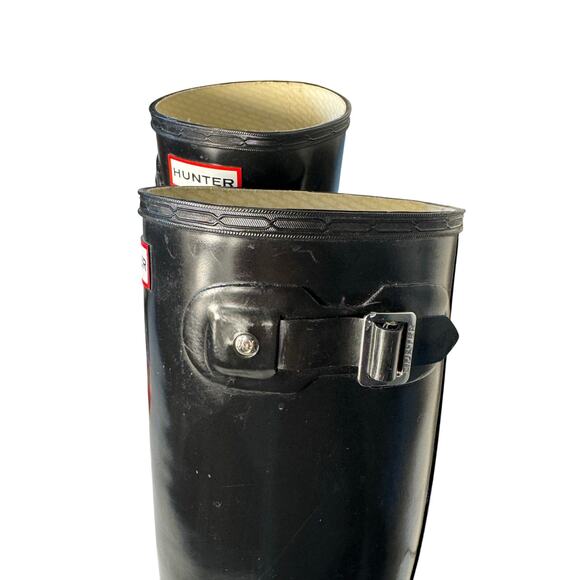 Hunter Rain Boots Women's Original Tall Black Glossy 6M/7F - Picture 5 of 9